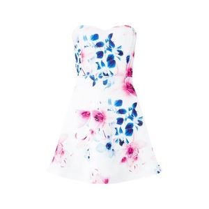RARE ariana grande x lipsy strapless floral dress